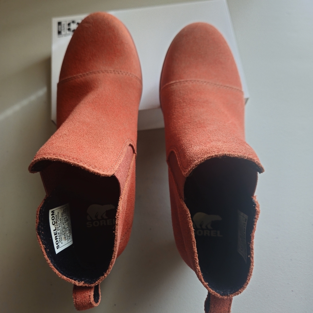 Sorel Women's Size 5.5 Burnt Orange Pull On Wedge Evie Boots - Picture 3 of 10